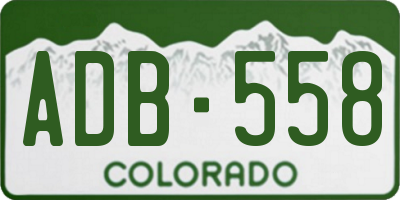 CO license plate ADB558