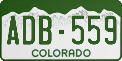 CO license plate ADB559