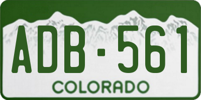 CO license plate ADB561