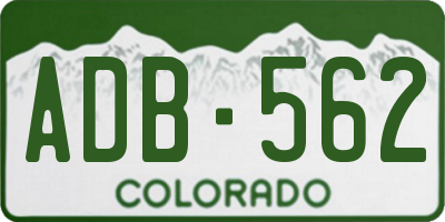 CO license plate ADB562