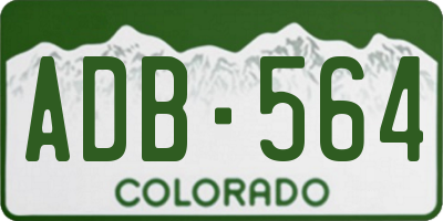 CO license plate ADB564