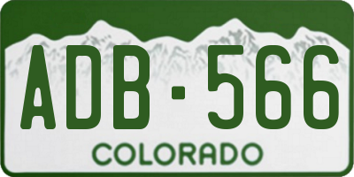 CO license plate ADB566