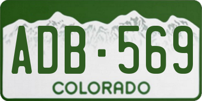 CO license plate ADB569