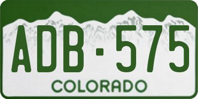CO license plate ADB575