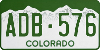 CO license plate ADB576