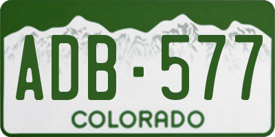 CO license plate ADB577