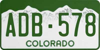 CO license plate ADB578