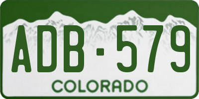 CO license plate ADB579