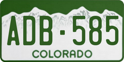 CO license plate ADB585