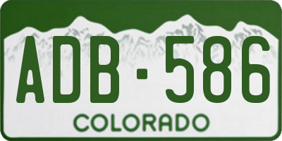 CO license plate ADB586