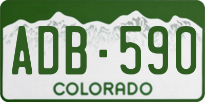 CO license plate ADB590
