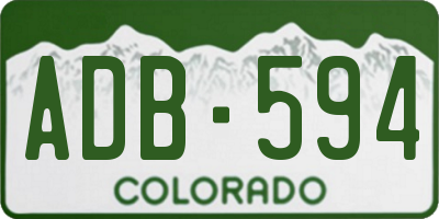 CO license plate ADB594
