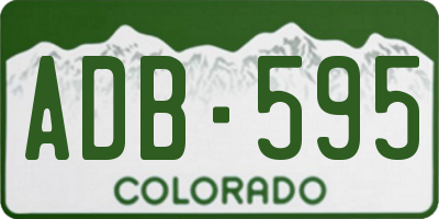 CO license plate ADB595