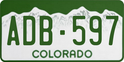 CO license plate ADB597