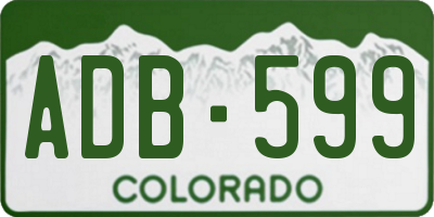CO license plate ADB599