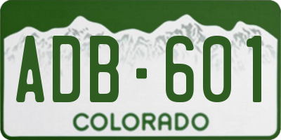 CO license plate ADB601