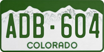 CO license plate ADB604
