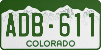 CO license plate ADB611