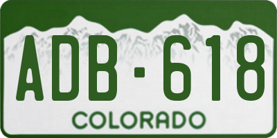 CO license plate ADB618