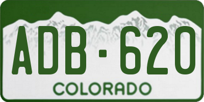 CO license plate ADB620