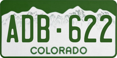 CO license plate ADB622