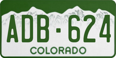 CO license plate ADB624