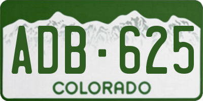 CO license plate ADB625
