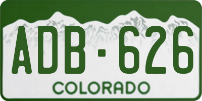 CO license plate ADB626