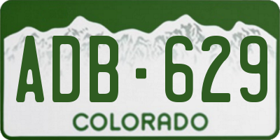 CO license plate ADB629