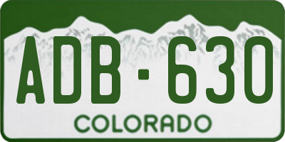 CO license plate ADB630