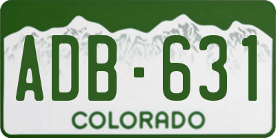 CO license plate ADB631