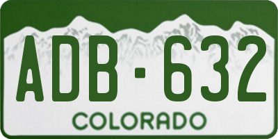CO license plate ADB632