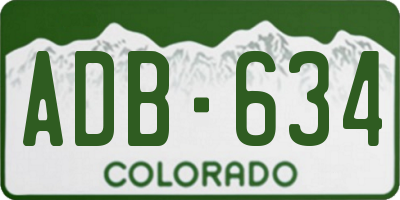 CO license plate ADB634