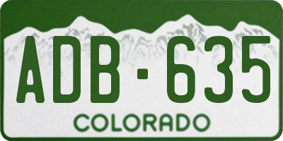 CO license plate ADB635
