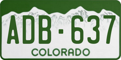 CO license plate ADB637