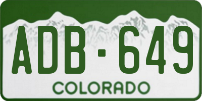 CO license plate ADB649