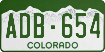 CO license plate ADB654