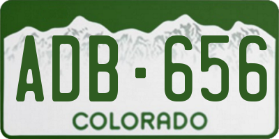 CO license plate ADB656