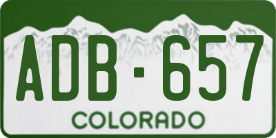 CO license plate ADB657