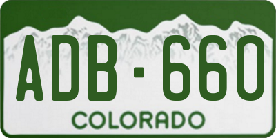 CO license plate ADB660