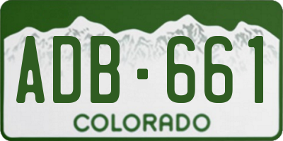 CO license plate ADB661