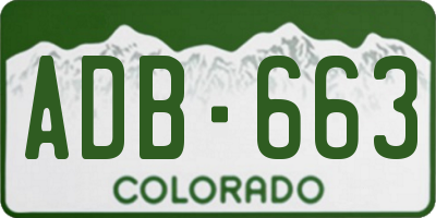 CO license plate ADB663