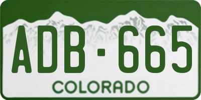 CO license plate ADB665