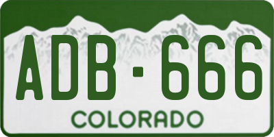 CO license plate ADB666