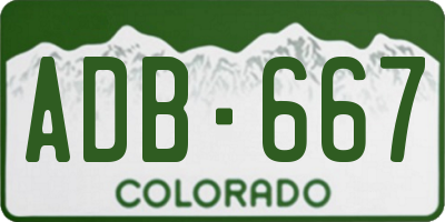 CO license plate ADB667