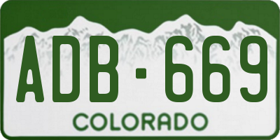 CO license plate ADB669