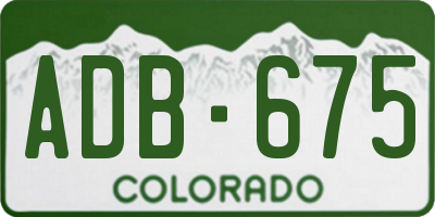 CO license plate ADB675