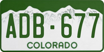 CO license plate ADB677