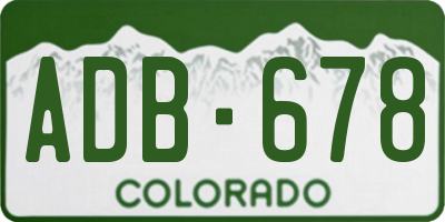 CO license plate ADB678