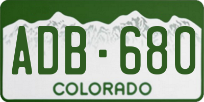 CO license plate ADB680